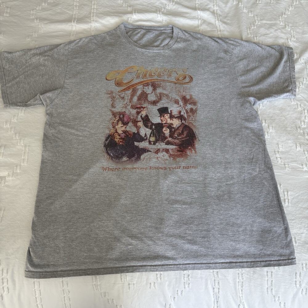 Cheers Boston TV Show T Shirt Men’s XL Gray Graphic Retro Bar 90s Style
